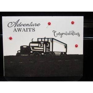 Copied - Handmade Greeting Card.  18 Wheeler Truck. Congratulations